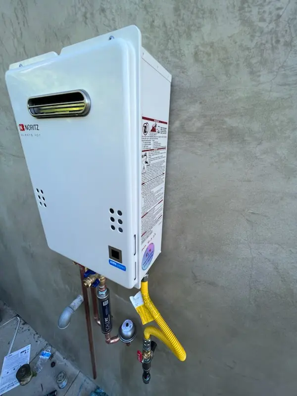 Tankless water heater installation for Vantage homes